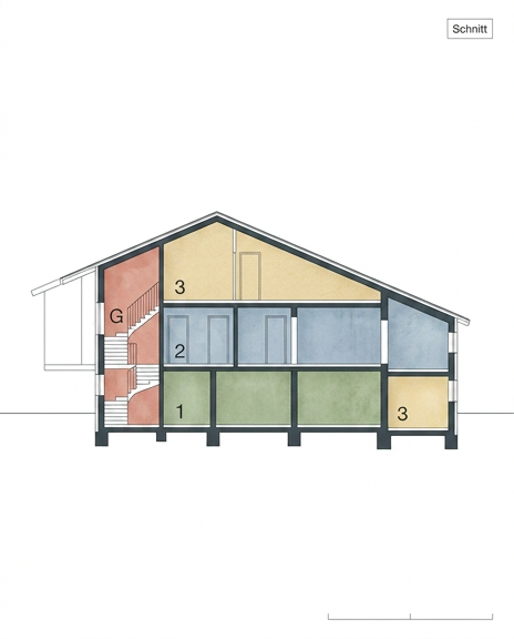 Schnitt Dachgeschosswohnung Schramberg