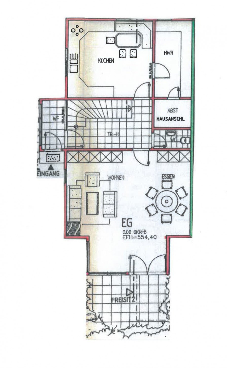 Grundriss EG Doppelhaush�lfte Schramberg