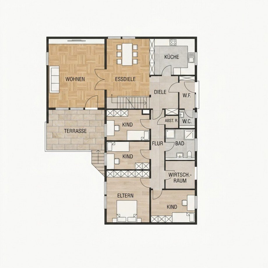 Grundriss Erdgeschoss Einfamilienhaus Schramberg