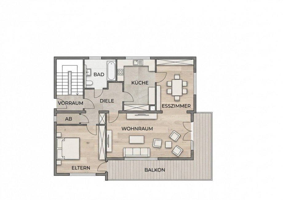 Grundriss Erdgeschoss Einfamilienhaus Lauterbach