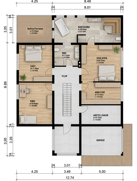 Grundriss DG Zweifamilienhaus Schramberg