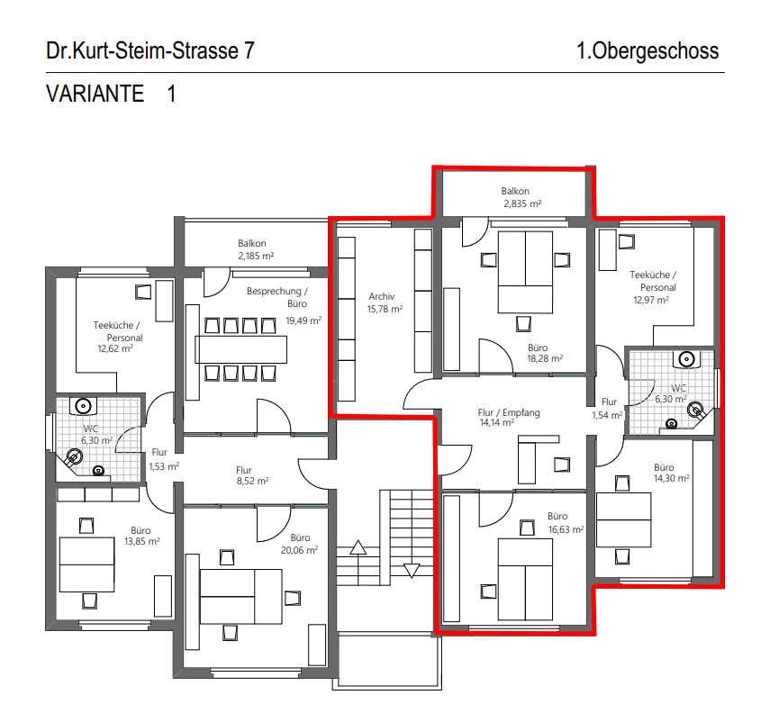 Grundriss B�rofl�che Schramberg-Sulgen