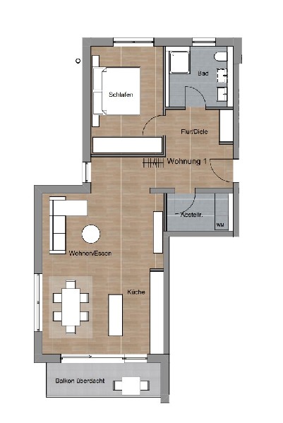 Grundriss Whg. 1 Etagenwohnung Schramberg