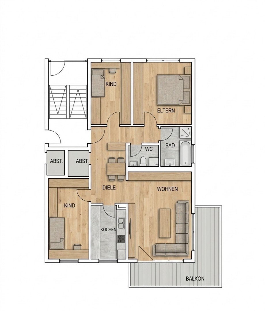 Grundriss Etagenwohnung St Georgen