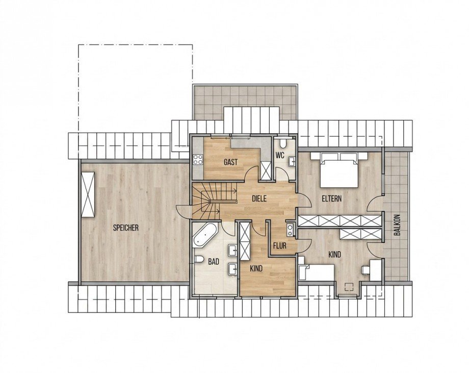 Grundriss DG Einfamilienhaus Eschbronn