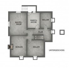 Grundriss Untergschoss Einfamilienhaus in begehrter Lage mit gro�z�gigem Garten