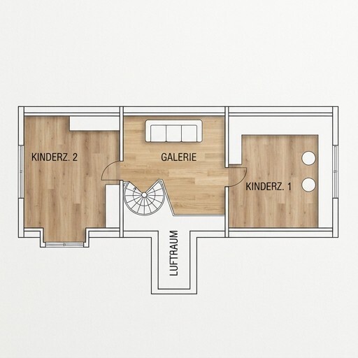 Grundriss Galerie Maisonettewohnung Tennenbronn
