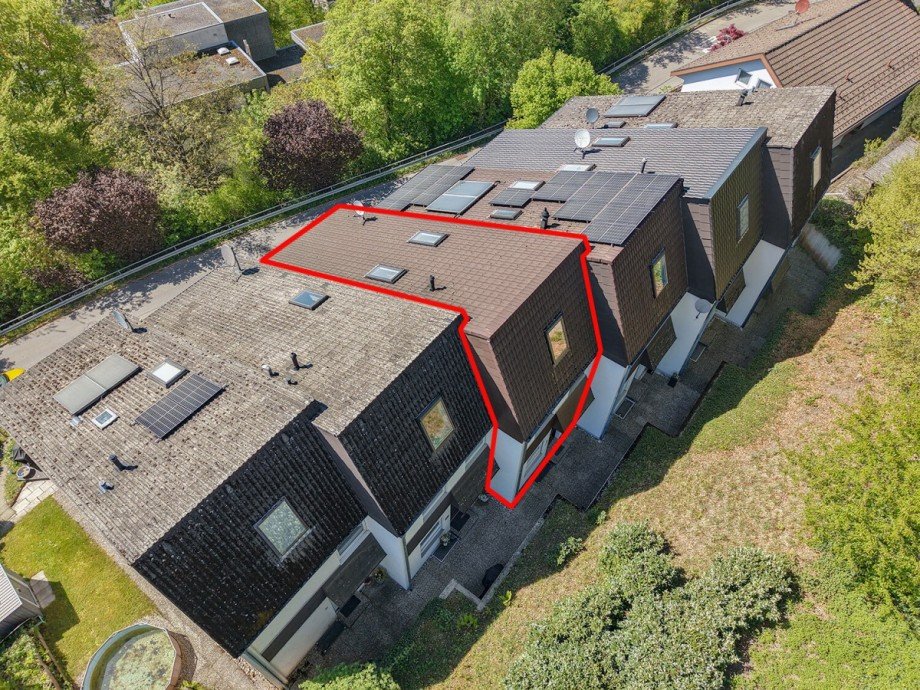 Luftbild H�userreihe Reihenmittelhaus Schramberg