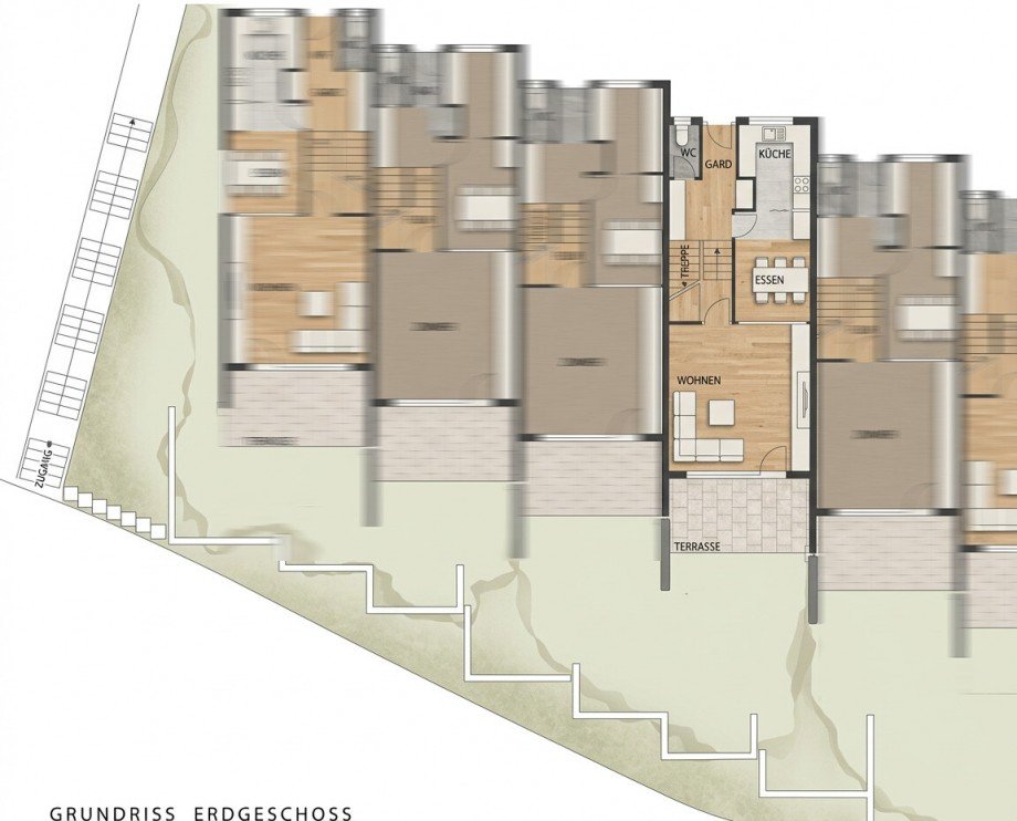 Grundriss Erdgeschoss Reihenmittelhaus Schramberg