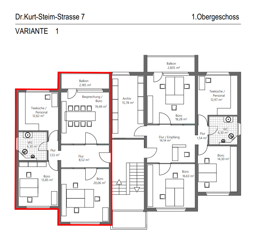 Grundriss B�rofl�che Schramberg-Sulgen
