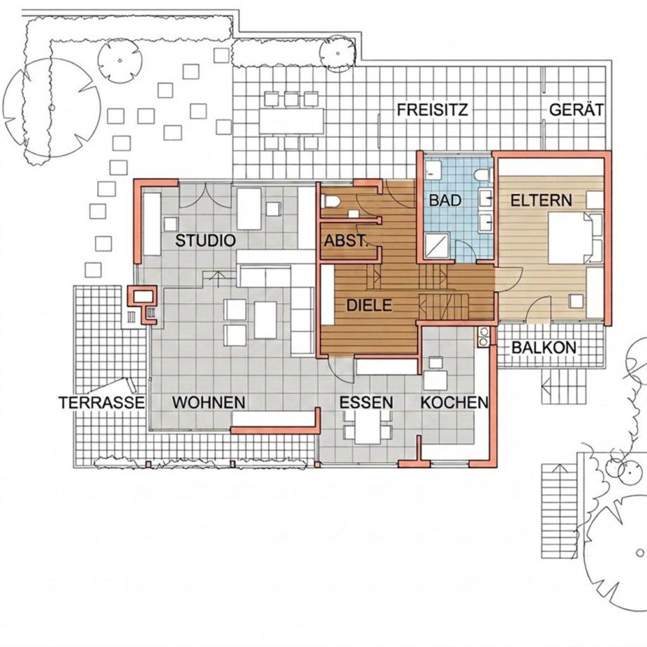 Grundriss EG Zweifamilienhaus Schramberg