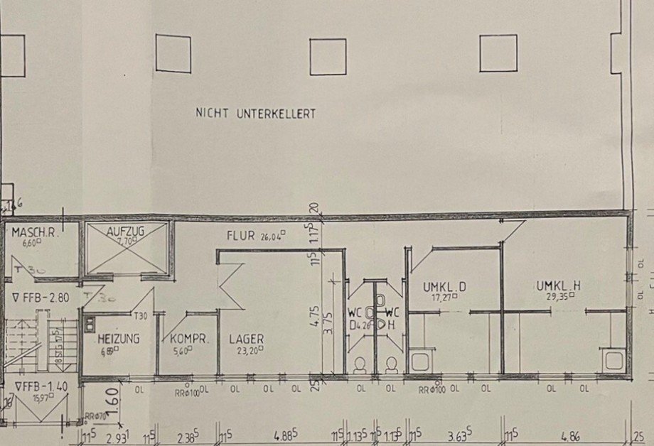 Untergeschoss Bj. 1988 Produktion Hardt