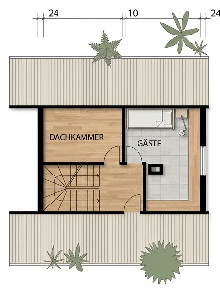 Grundriss Dachgeschoss Reiheneckhaus Schramberg
