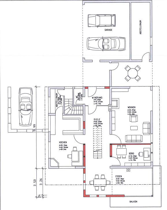 Grundriss EG Zweifamilienhaus Schramberg