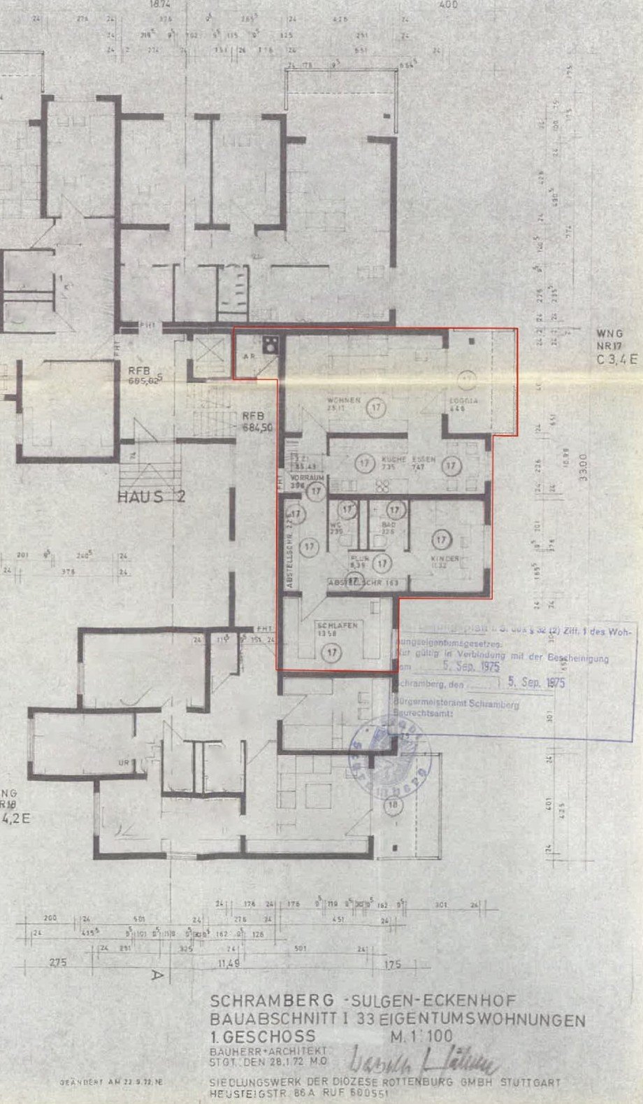 Grundriss WHG Erdgeschosswohnung Schramberg