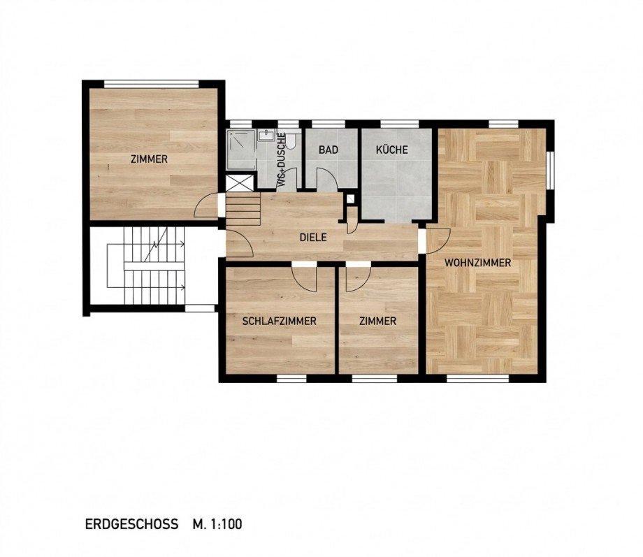 Grundriss Erdgeschoss Zweifamilienhaus Schramberg