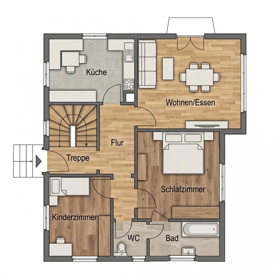 Grundriss Erdgeschoss Einfamilienhaus Schramberg