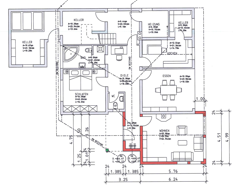 Grundriss UG Zweifamilienhaus Schramberg
