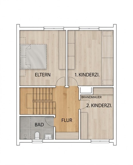 Grundriss Obergeschoss Reiheneckhaus Schramberg
