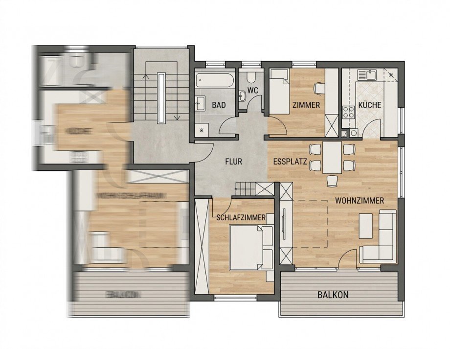 Grundriss Erdgeschosswohnung Tennenbronn