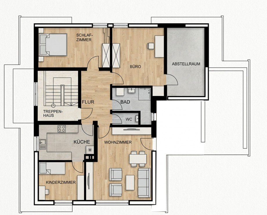 Grundriss Dachgeschosswohnung Schramberg