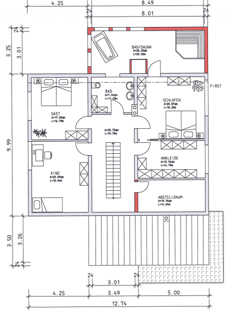 Grundriss DG Zweifamilienhaus Schramberg