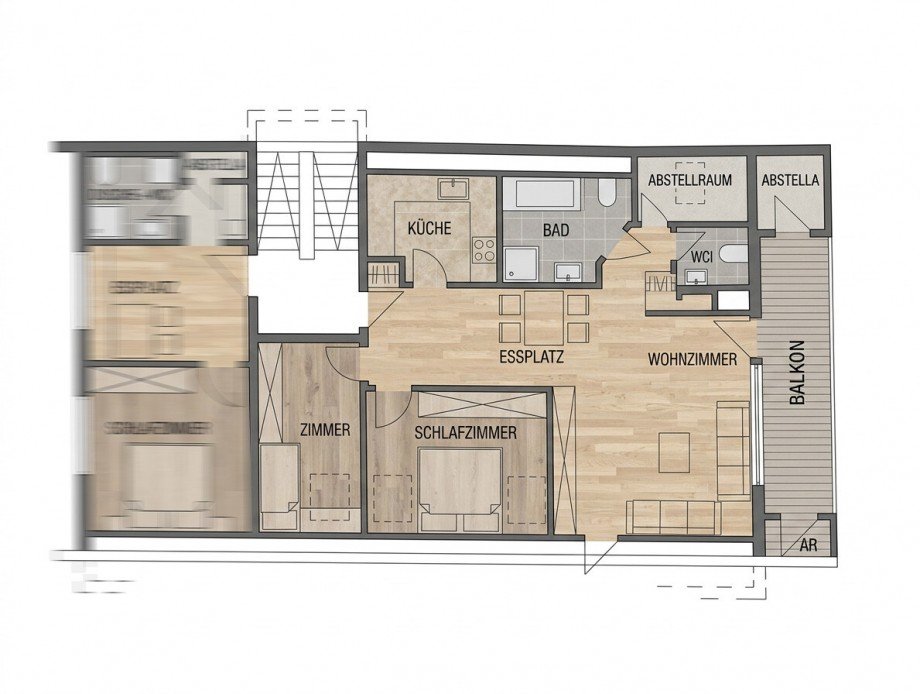 Grundriss Dachgeschosswohnung Tennenbronn