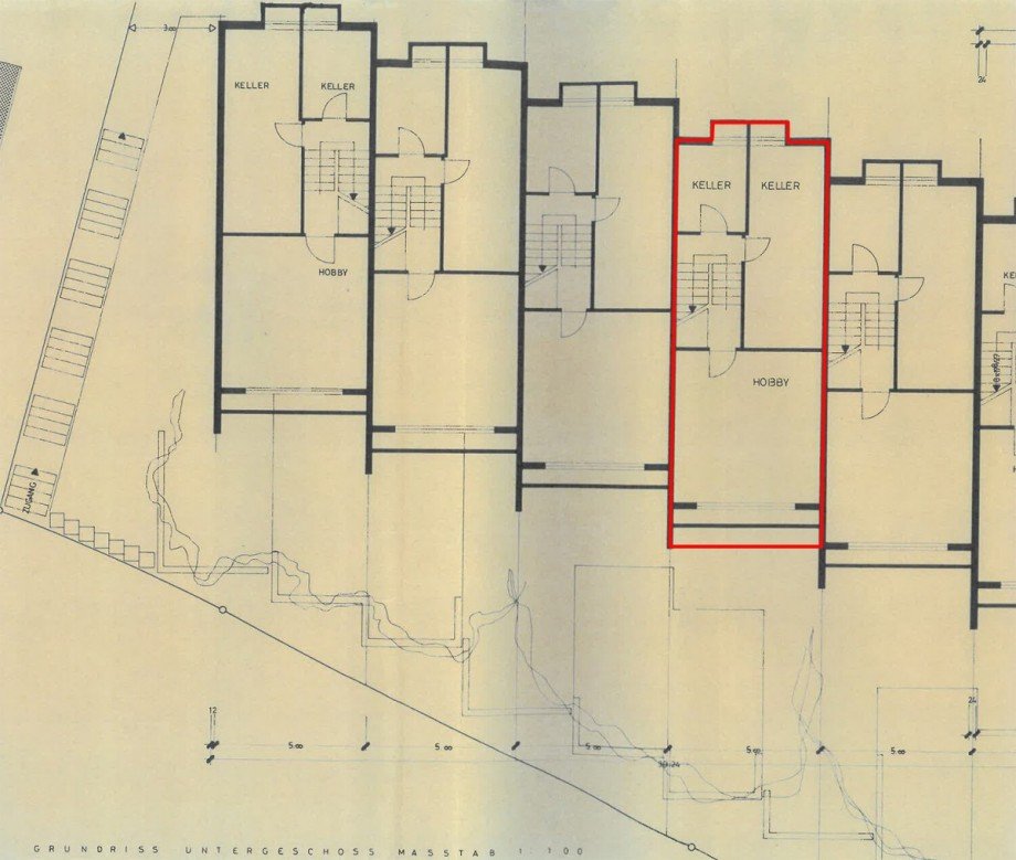 Grundriss Keller-Ebene Reihenmittelhaus Schramberg
