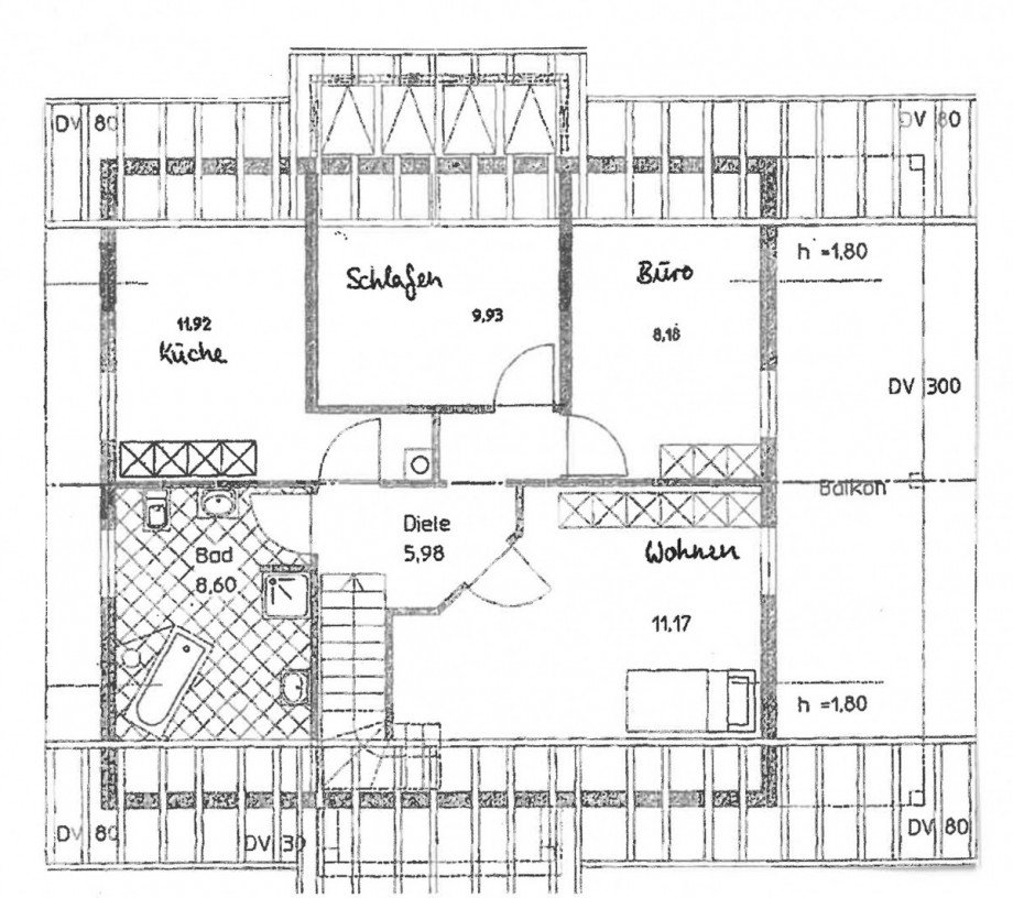 Grundriss DG Wohnen Einfamilienhaus Hardt